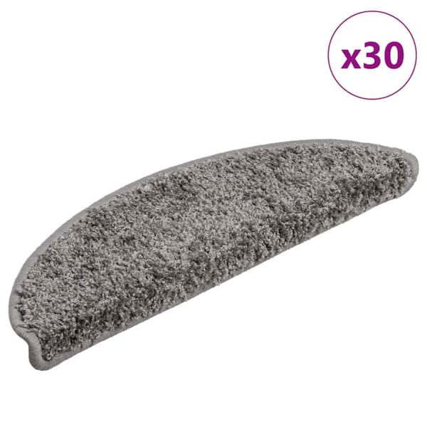 Trappmattor 30 st 56x17x3 cm grå halvrunda
