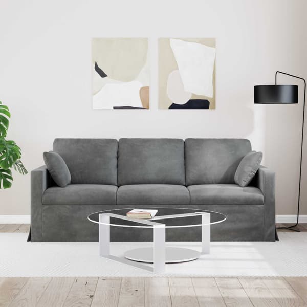 Soffa Mörkgrå 198 x 78 x 80 cm Sammet