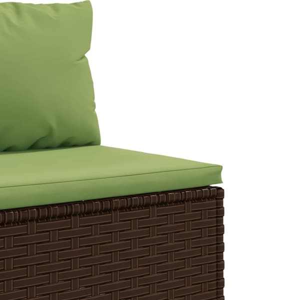 Loungegrupp med dynor 5 delar brun konstrotting