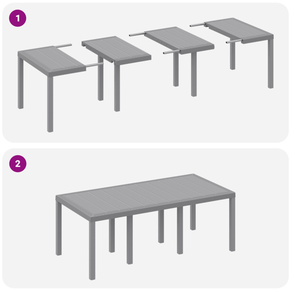 Trädgårdsmöbelset 7 pcs Ljusgrå Polypropylen