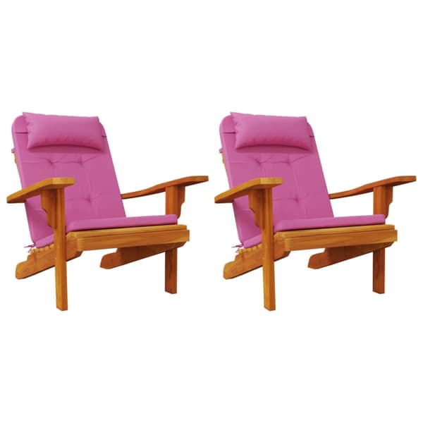 Solstolsdynor 2 st rosa oxfordtyg