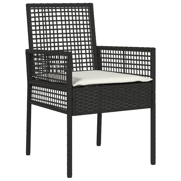 Trädgårdsmöbelset 9 pcs Svart konstrotting