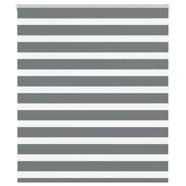 Rullgardin zebra mörkgrå 130x150 cm tyg bredd 125,9cm polyester