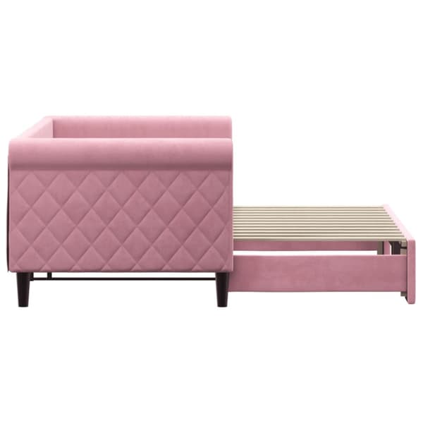 Dagbädd utdragbar rosa 80x200 cm sammet