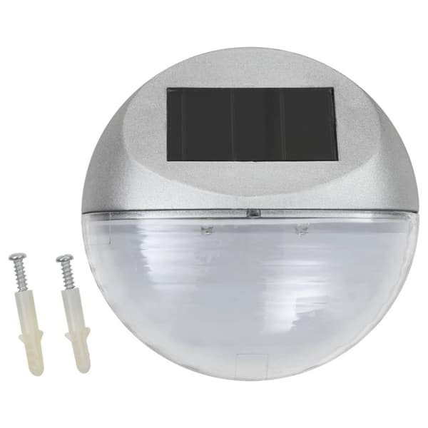 Sollampa vägg LED set 12 st rund silver