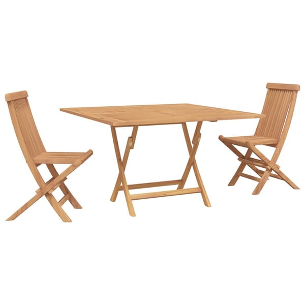Trädgårds Bistro Set 3 pcs Brun Massivt teakträ