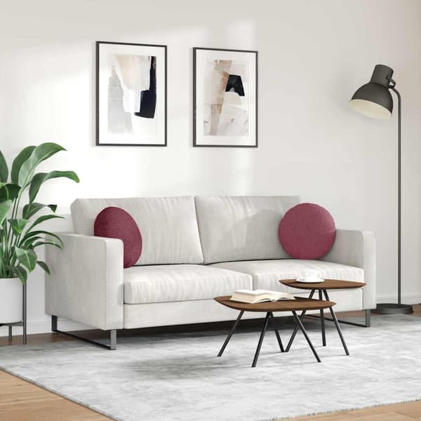 Sittkuddar 2 pcs Vinröd Ø40 x 13 cm tyg