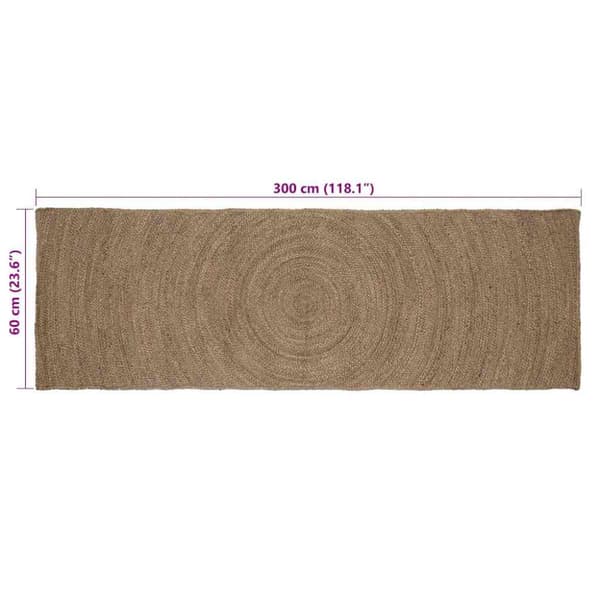 Områdesmattor Rektangulär Grå 60 x 300 cm Jute