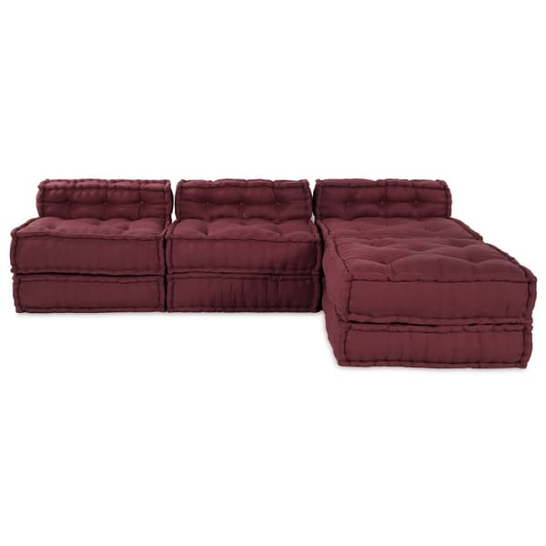 Modulsofa enhet 4 pcs Bordeaux Tyg
