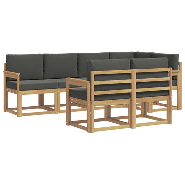 Utomhussoffset med kudde 7 pcs Vit och antracit Polyester