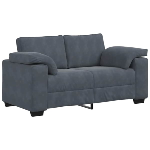 Loveseat soffa mörkgrå 160x77x82 cm sammet
