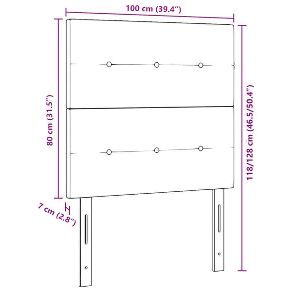 Huvudgavel Ljusgrå 100 cm Sammet
