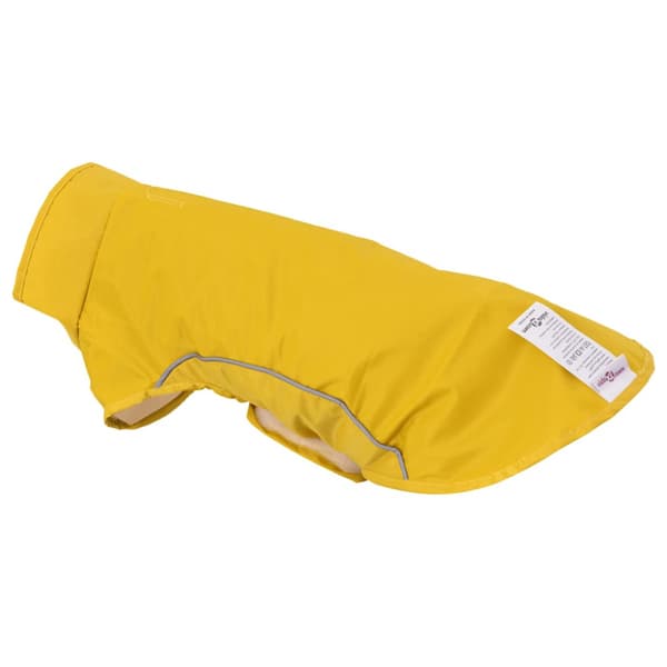 Regnrock för hundar med reflexer polyester gul m