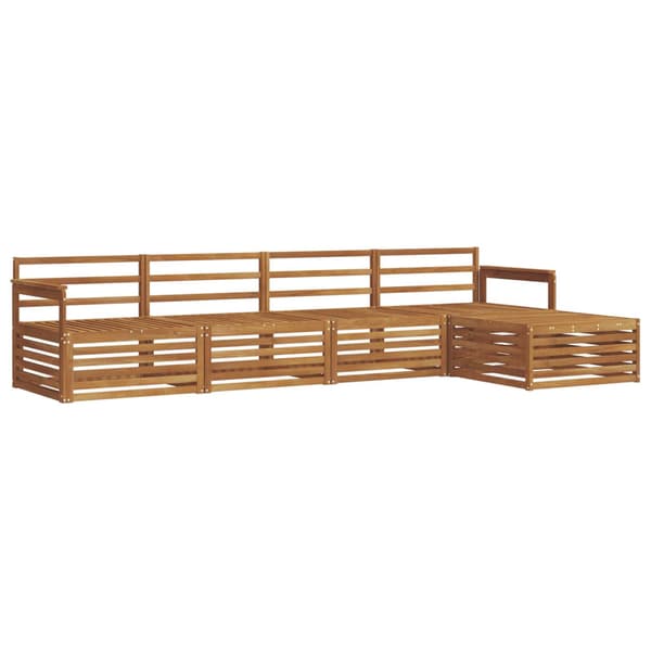 Utomhussoffset 5 pcs Naturfärg Massivt Akaciaträ