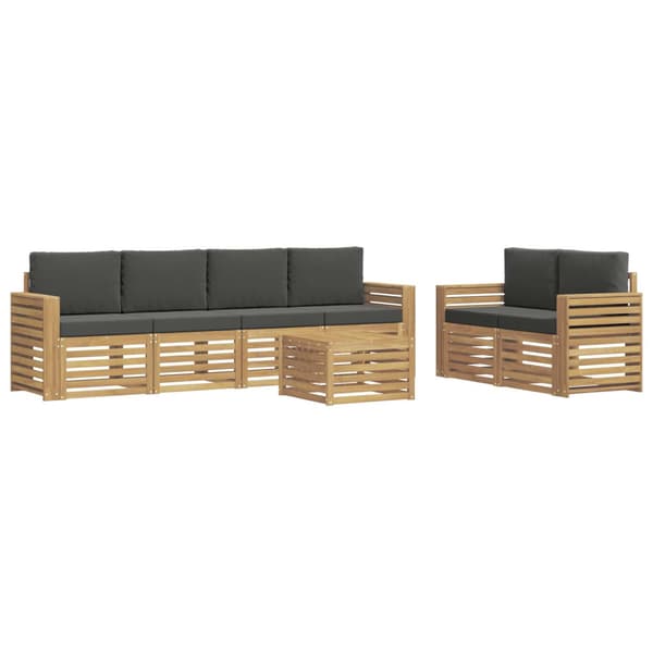 Utomhussoffset med kudde 7 pcs Vit och antracit Polyester