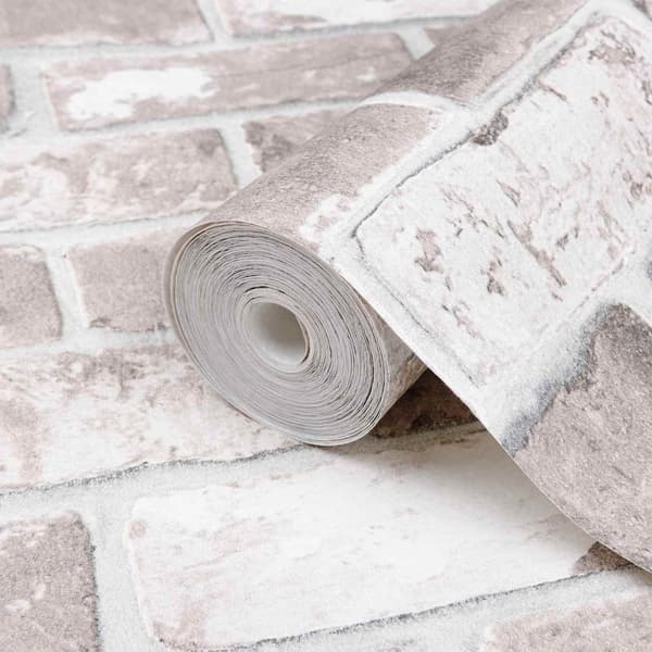 3D Solid Tapet Randig Tegel 10 x 0,53 m Non-woven tyg