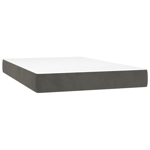 Ramsäng med madrass mörkgrå 120x200 cm sammet