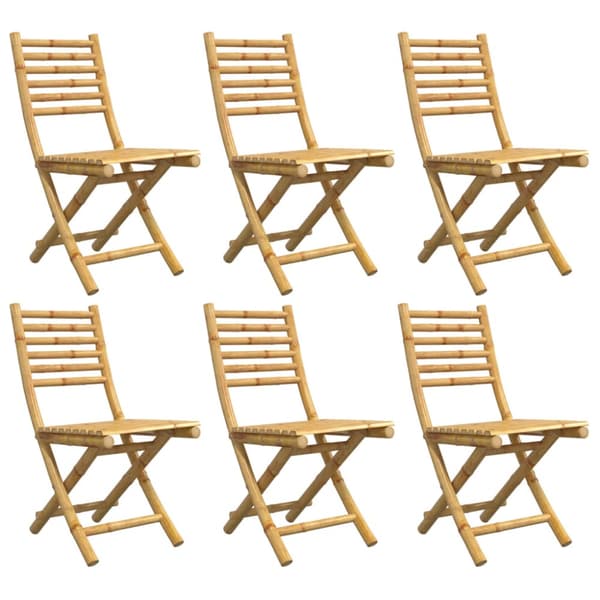 Hopfällbara trädgårdsstolar 6 st 43x54x88 cm bambu