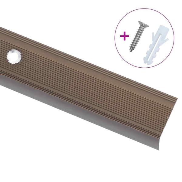 Trappnosar i L-form 15 st aluminium 90 cm brun