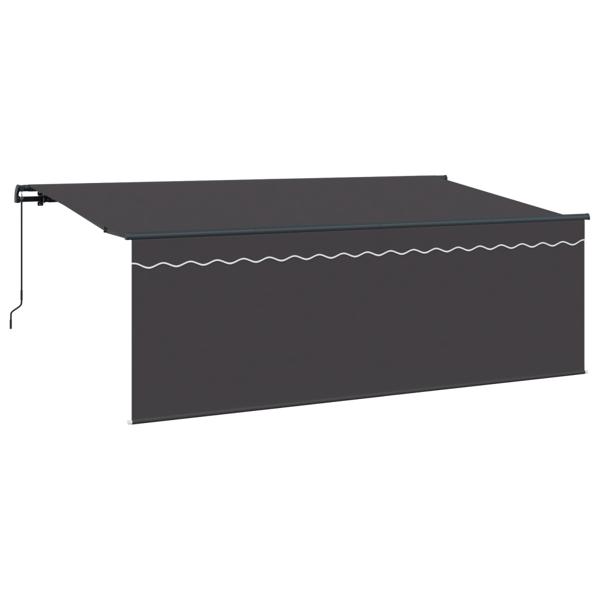 Utfällbar markis Antracit 350 x 200 cm Polyester och aluminium