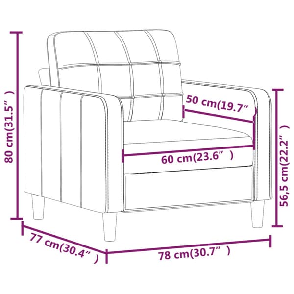 Fåtölj vinröd 60 cm Konstläder