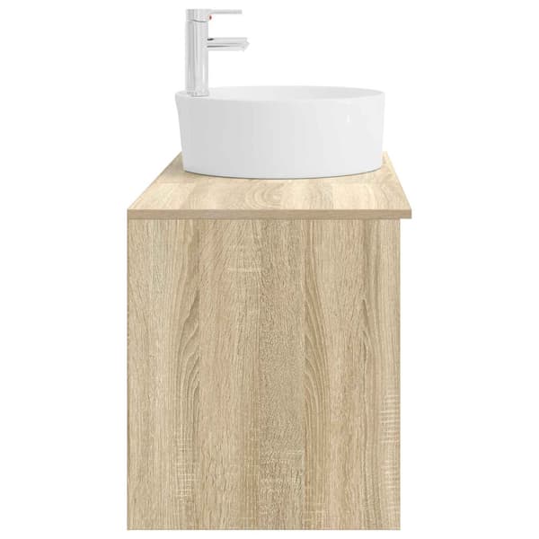 Badrumsmöbelset 2 pcs Sonoma-ek Konstruerat trä