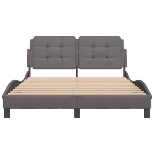 Bed Frame with LED without Mattress "Zadar" Grey 120x200 cm