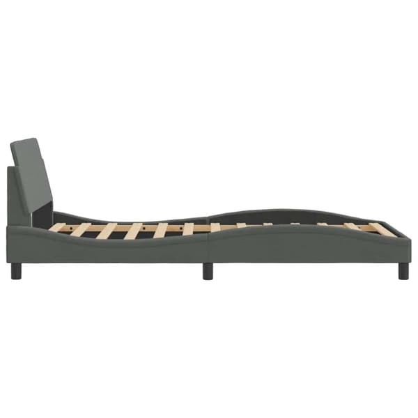 Bed Frame "Dover" Dark Grey 100x203 cm Fabric