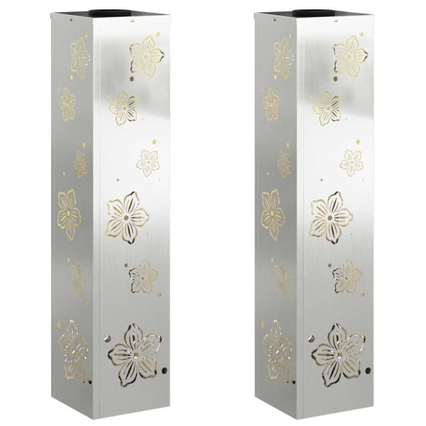 Solar LED Stig Ljus 2 pcs Silver Galvaniserat stål