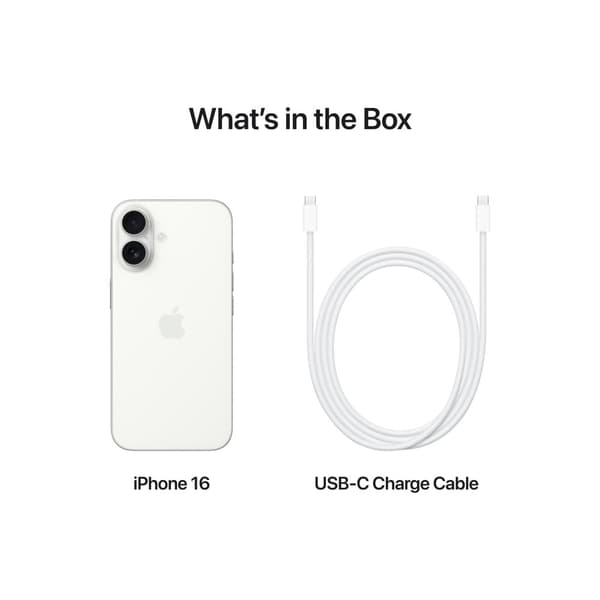 Apple iPhone 16 - vit - 5G smartphone - 128 GB - GSM