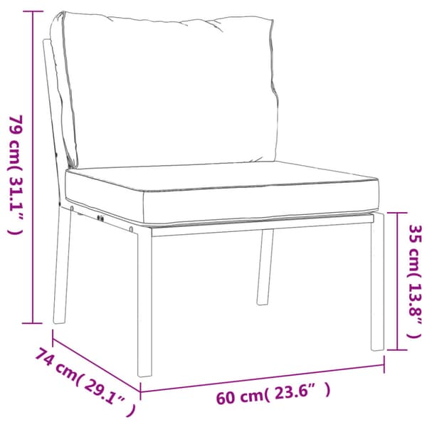 Trädgårdsstolar med grå dynor 2 st 60x74x79 cm stål