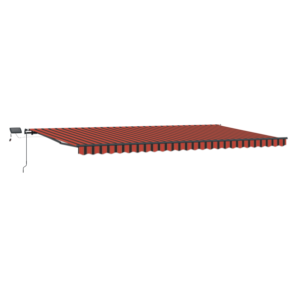 Utfällbar markis orange och brun 600 ×350 cm tyg
