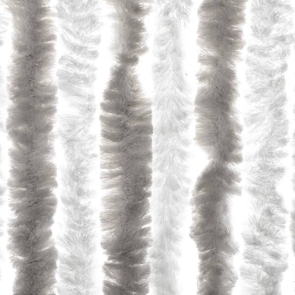 Insektsgardin ljusgrå och vit 90x220 cm chenille