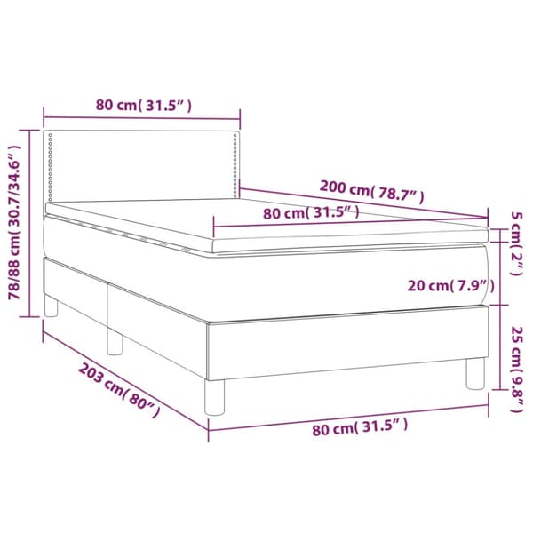 Ramsäng med madrass grå 80x200 cm konstläder