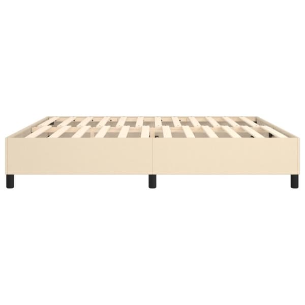 Boxspring-sängram gräddvit 200x200 cm tyg