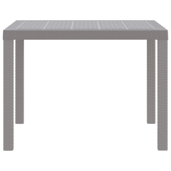 Trädgårdsbord Ljusgrå 100 x 100 x 73 cm konstrotting