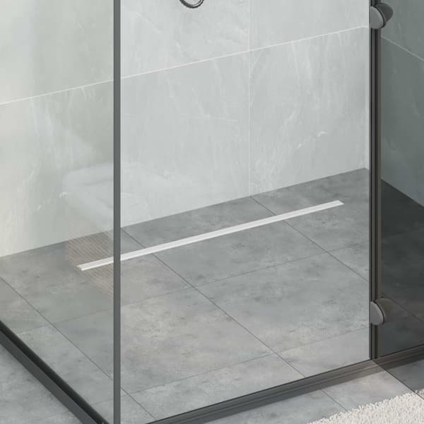 360° Duschavlopp med smal modell Silver 80 cm