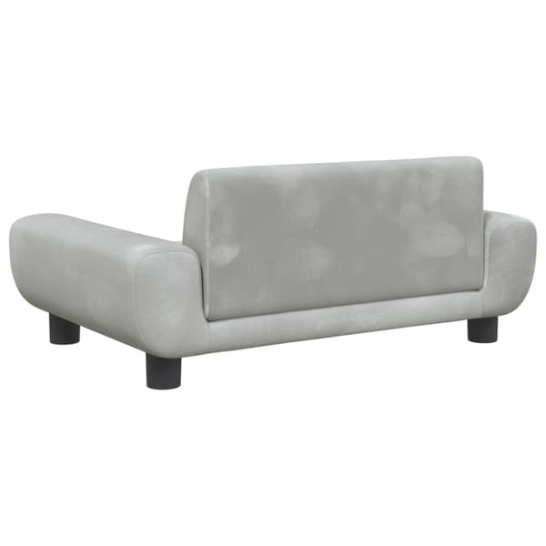Hundbädd ljusgrå 70x45x33 cm sammet