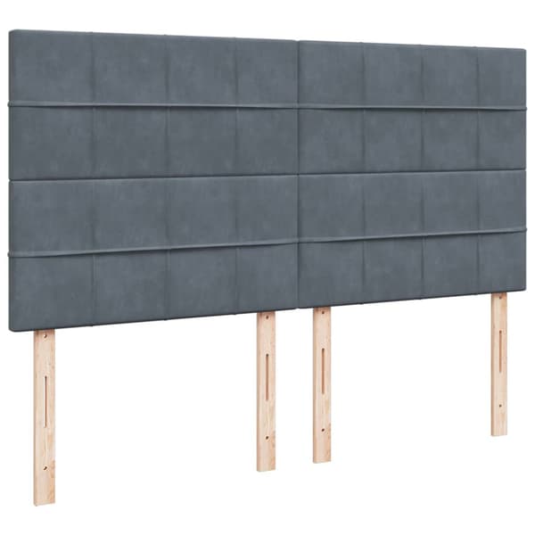 Ottoman sängram med madrasser mörkgrå 160x200 cm sammet
