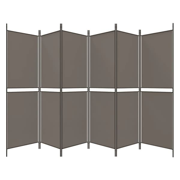 Rumsavdelare 6 paneler antracit 300x200 cm tyg