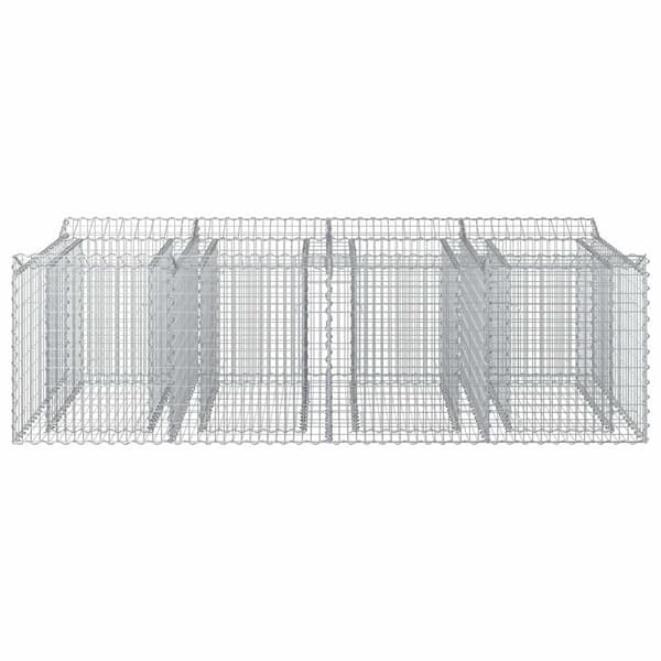 Gabion upphöjd säng 2 pcs Silver