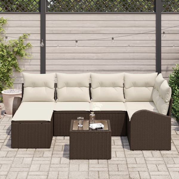 Trädgårdsoffset 7 pcs Brun konstrotting