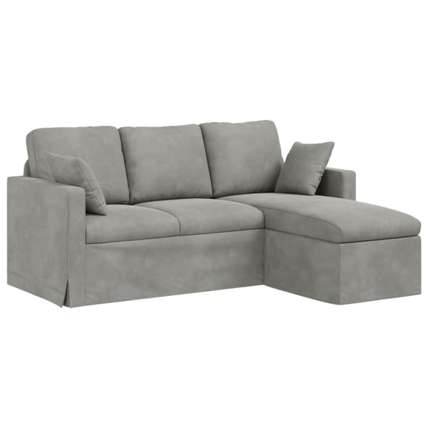Soffa Ljusgrå 178 x 134 x 80 cm Sammet