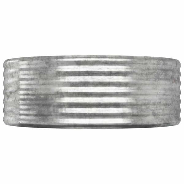 Odlingslåda galvaniserat stål 100x100x36 cm silver
