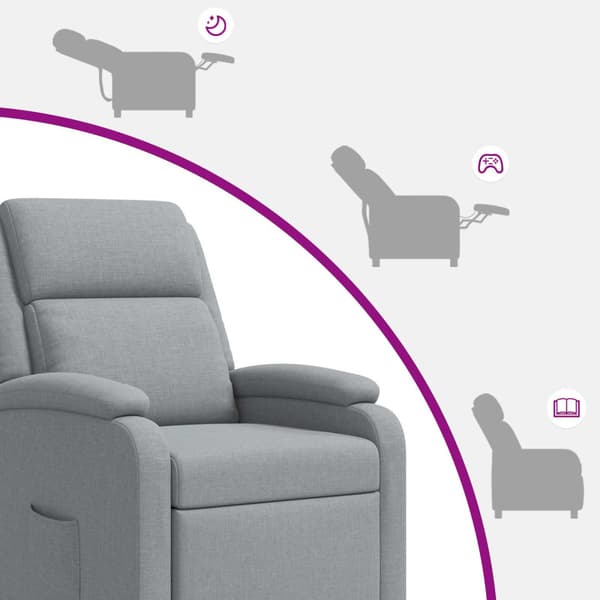 Recliner Ljusgrå Tyg