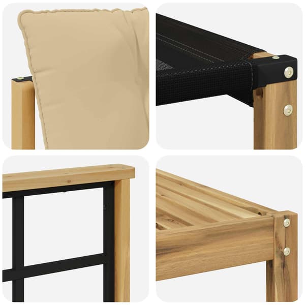 Utomhussoffset med kudde 9 pcs Vit och Beige