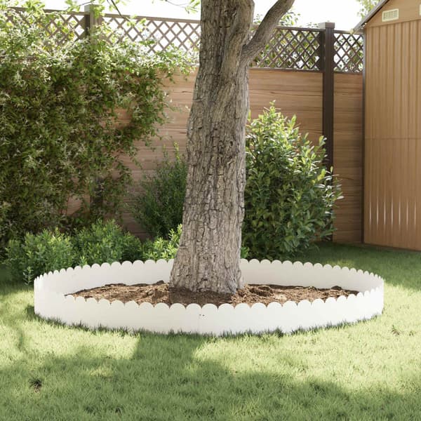 Kant för gräsmatta 30 pcs 103 x 25 cm Stål Vit