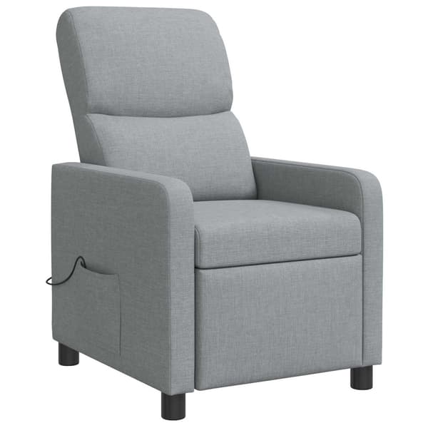 Massagefåtölj Ljusgrå Tyg