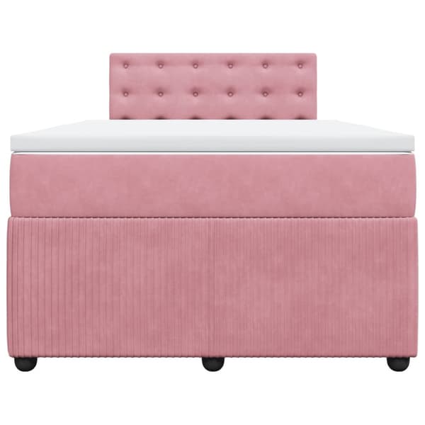 Ramsäng med madrass rosa 120x200 cm sammet