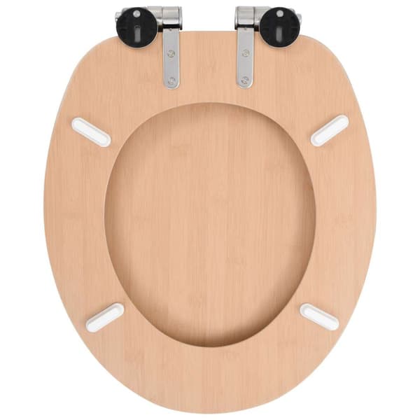 Toalettsitsar med mjuk stängning 2 st MDF bambu